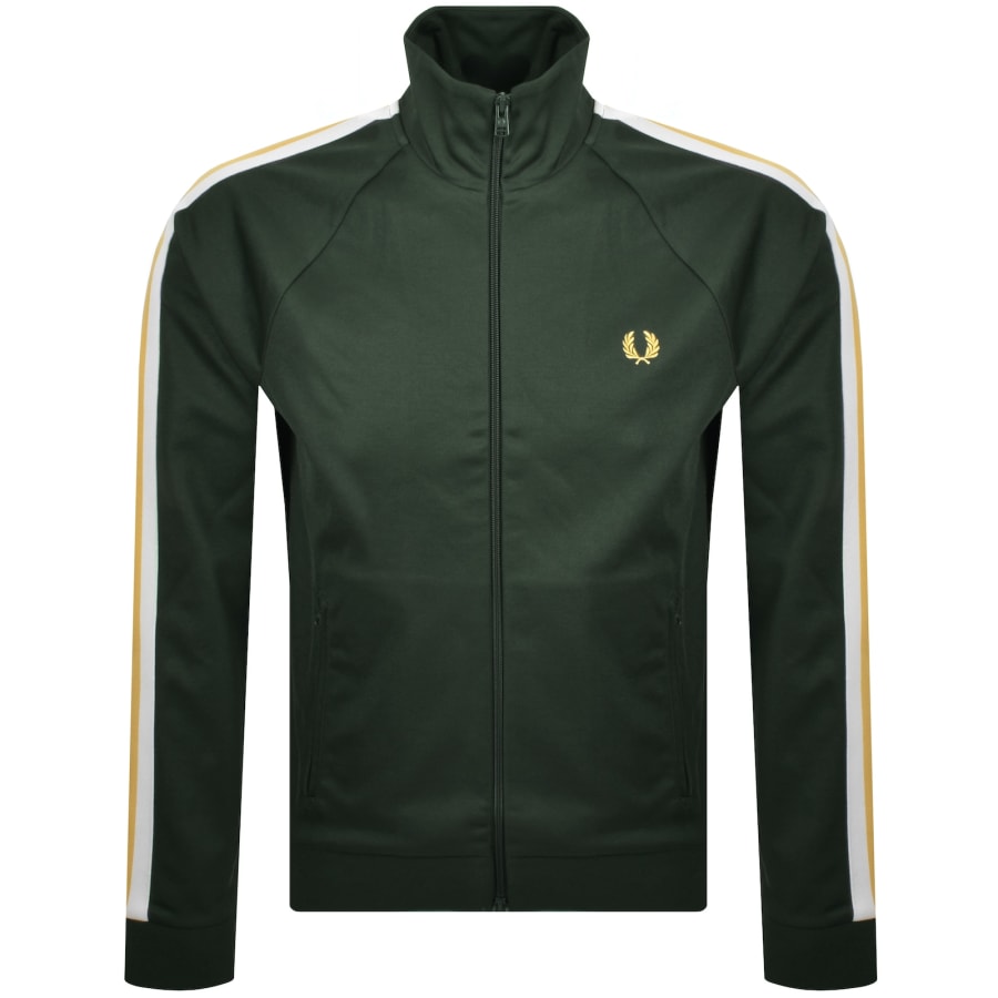Fred Perry Two Colour Tape Track Jacket Green | Mainline
